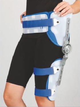 SL 908 A bandage for fixing the hip joint on a hinge. Thermoplastic.